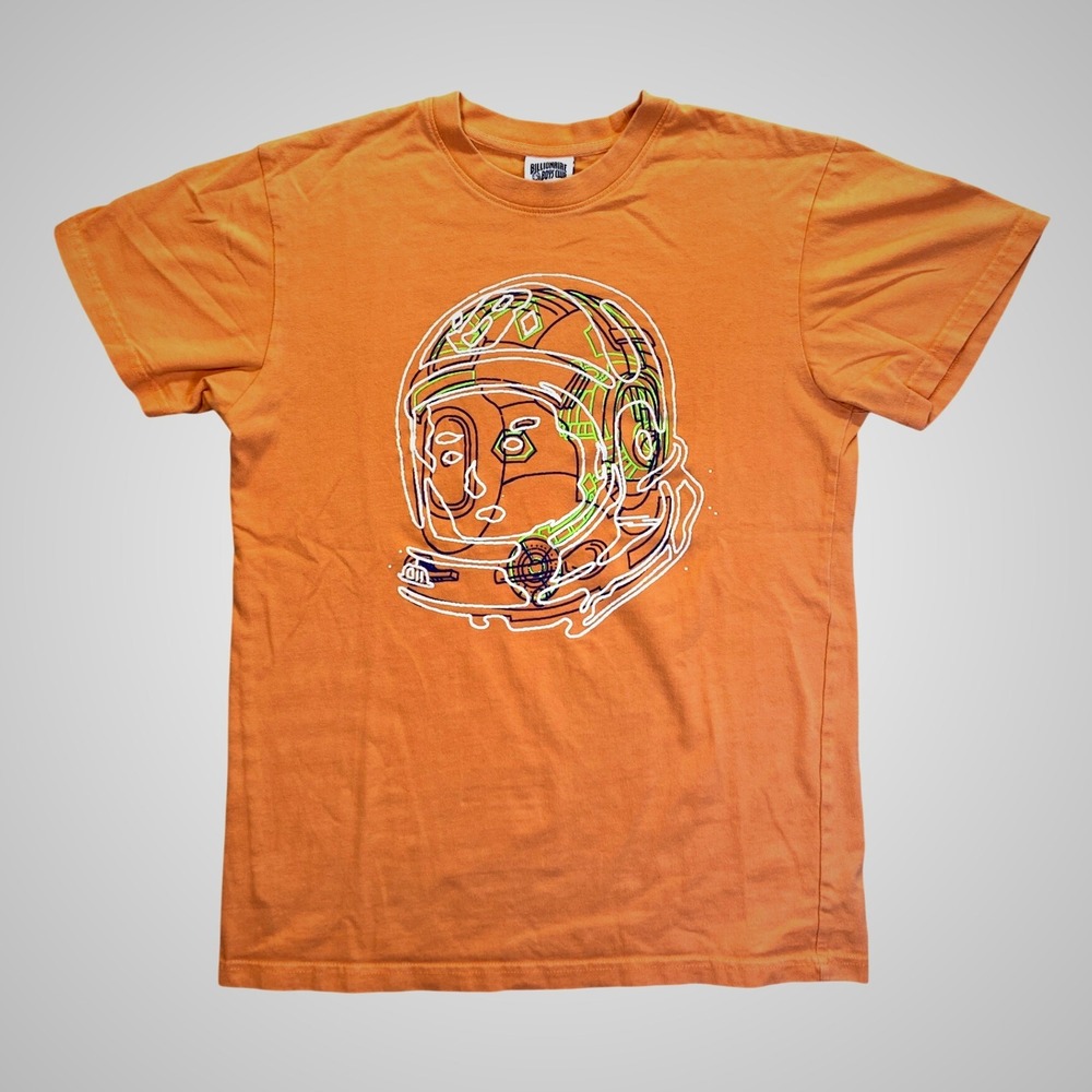 Billionaire Boys Club Mens Orange Astronaut Helmet‎ Graphic T-Shirt Size S
